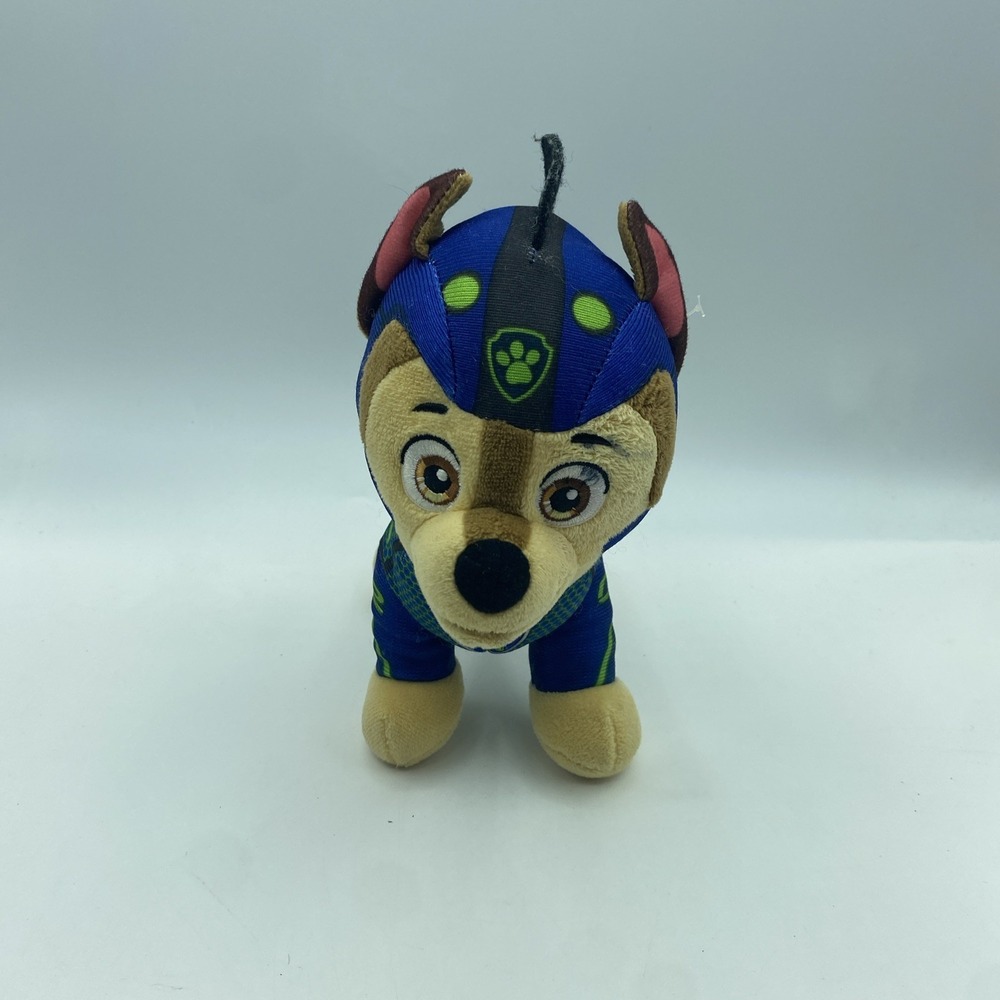 Spin Master Paw Patrol Chase Plush Superhero Movie Suit Blue 6" Excellent